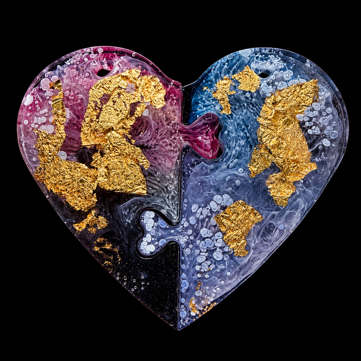 Handcrafted Epoxy Resin Heart – 2.5" Gloss Finish Keepsake
