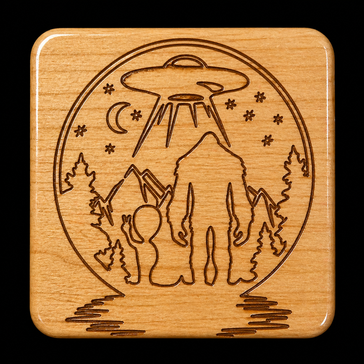 Handmade Engraved Wooden Coasters